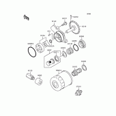 Схема вузла: Масляний насос & Масляний фільтр для Kawasaki VN250 Eliminator 250V