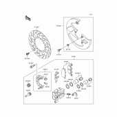 Схема узла: Передний тормоз для Kawasaki KLE500