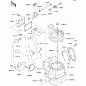 Схема вузла: Cylinder head/cylinder для Kawasaki KX125