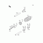 Схема вузла: Копірний вал & Вилки для Kawasaki KLX250 D-Tracker