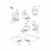 Схема вузла: Наклейки (Red; mx125-a12/a13) для Kawasaki KMX125