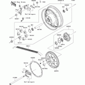 Схема вузла: Заднє колесо & Привідний ланцюг для Kawasaki VN1700 Vulcan 1700 Voyager