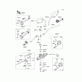 Схема вузла: Кермо & Пульт управління рульовим для Kawasaki KLX125 D-Tracker