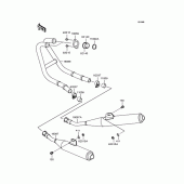 Схема вузла: Вихлопна система для Kawasaki EX250 ZZR250