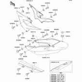 Схема вузла: Задні бічні обтічники & Захист ланцюга для Kawasaki ZR750 ZR-7S