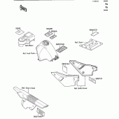 Схема вузла: Інформаційні наклейки для Kawasaki KL650 KLR650