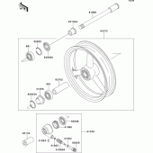 Схема вузла: Ступиця переднього колеса для Kawasaki ZR750 ZR-7