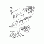 Схема вузла: Gear Change Drum/Shift Fork(s) для Kawasaki VN1700 Vulcan 1700 Voyager Custom ABS