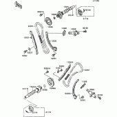 Схема узла: Распредвал & Цепь ГРМ & Натяжитель для Kawasaki VN1500 VN-15 SE