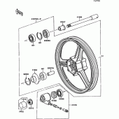 Схема узла: Ступица переднего колеса для Kawasaki EX500 GPZ500S