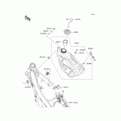 Схема узла: Топливный бак для Kawasaki KX250/ KX252 KX250F