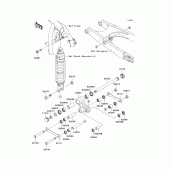 Схема вузла: Задня підвіска для Kawasaki KL650 KLR650