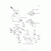 Схема вузла: Інформаційні наклейки для Kawasaki KL650 KLR650