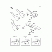 Схема вузла: Задні бічні обтічники & Захист ланцюга для Kawasaki ZR400 Zephyr X