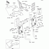 Схема узла: Радиатор для Kawasaki KX125