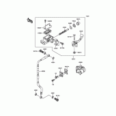 Схема вузла: Передній гальмівний циліндр для Kawasaki KX65