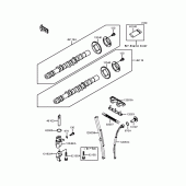 Схема узла: Распредвал & Цепь ГРМ & Натяжитель для Kawasaki ZX400 ZXR400R