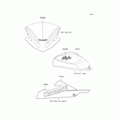 Схема узла: Наклейки (Эбони; LEF) для Kawasaki EX250 Ninja 250