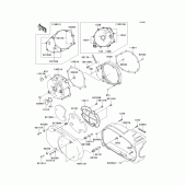 Схема вузла: Left engine cover(s) для Kawasaki VN1600 Vulcan 1600 Mean Streak