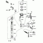 Схема вузла: Задній гальмівний циліндр Kawasaki ZX1100 Ninja ZX-11