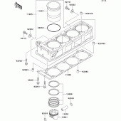 Схема вузла: Циліндр & Поршень для Kawasaki ZR1100 ZRX1100-II