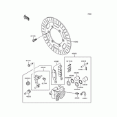 Схема вузла: Переднє гальмо для Kawasaki VN250 Eliminator 250V