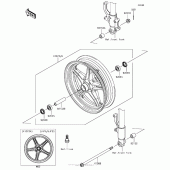 Схема вузла: Переднє колесо Kawasaki BR125 Z125 Pro KRT Edition