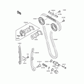 Схема вузла: Розподільний вал & Ланцюг ГРМ & Натягувач для Kawasaki KLX250 D-Tracker