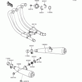 Схема вузла: Вихлопна система для Kawasaki ZR750 Zephyr