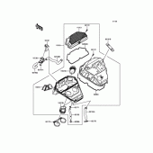 Схема узла: Воздушный фильтр для Kawasaki EX400 Ninja 400R