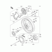 Схема вузла: Ступиця заднього колеса для Kawasaki ER500 ER-5
