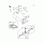 Схема вузла: Паливний бак для Kawasaki BJ250 Estrella Custom