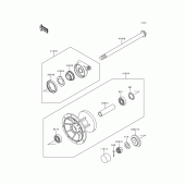 Схема узла: Ступица переднего колеса для Kawasaki KLE500