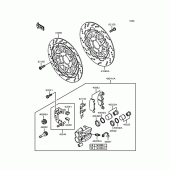 Схема вузла: Переднє гальмо для Kawasaki ZR750 Zephyr