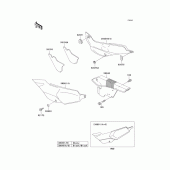 Схема узла: Задние боковые обтекатели & Защита цепи для Kawasaki KLE500