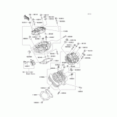 Схема вузла: Головка циліндра для Kawasaki VN1500 Vulcan 1500 Nomad Fi