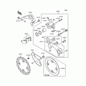 Схема вузла: Заднє гальмо для Kawasaki KX125