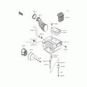 Схема узла: Воздушный фильтр для Kawasaki KLX650 KLX650 Motard