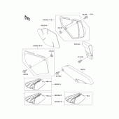 Схема вузла: Side covers/chain cover(1/2) для Kawasaki KLX650 KLX650 Motard