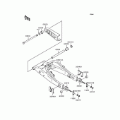 Схема вузла: Задній важіль (Маятник) для Kawasaki KL110 KSR