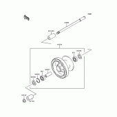 Схема вузла: Ступиця переднього колеса для Kawasaki VN400 Vulcan Classic