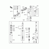 Схема вузла: Вилка передньої осі для Kawasaki BJ250 Estrella RS