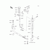 Схема вузла: Задній гальмівний циліндр для Kawasaki VN1500 Vulcan 1500 Drifter