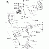 Схема вузла: Задній гальмівний циліндр Kawasaki ZX636 Ninja ZX-6R ABS