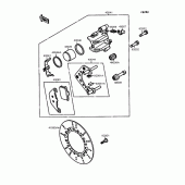 Схема вузла: Front caliper для Kawasaki EL250 Eliminator 250SE