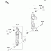 Схема вузла: Підвіска/задній амортизатор для Kawasaki ZR1100 ZRX1100-II