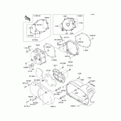 Схема вузла: Left engine cover(s) для Kawasaki VN1500 VN1500 Drifter