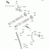 Схема узла: Распредвал & Цепь ГРМ & Натяжитель для Kawasaki ZX600 Ninja ZX-6R