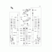 Схема вузла: Вилка передньої осі для Kawasaki KLE650 Versys 650