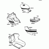 Схема вузла: Decal(red)(ex500-b1) для Kawasaki EX500 GPZ500S